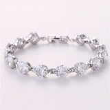 Rose Bracelets Bangles For Women Square zircon CZ Bracelet Bridal jewelry