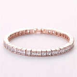 Rose Bracelets Bangles For Women Square zircon CZ Bracelet Bridal jewelry