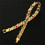 Stainless Steel Magnetic Bracelet Leaf Shape Motion Healthy Bracelet
