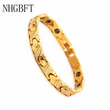 Gallstone Medical Bracelet Stainless Steel CZ Magnetic Bracelet
