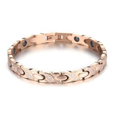 Gallstone Medical Bracelet Stainless Steel CZ Magnetic Bracelet