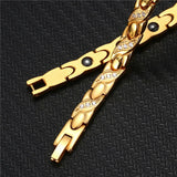 Gallstone Medical Bracelet Stainless Steel CZ Magnetic Bracelet