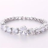 Clear Round CZ Stone Bracelet for Women