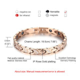Rose Stainless Steel Bracelet Crystal Gallstone Healthy Motion Medical Bracelet