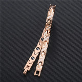 Rose Stainless Steel Bracelet Crystal Gallstone Healthy Motion Medical Bracelet