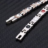 Rose Grain Stainless Steel Magnetic Health Bracelet for Men and Women