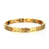 Rose Grain Stainless Steel Magnetic Health Bracelet for Men and Women