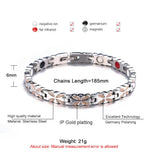 Rose Grain Stainless Steel Magnetic Health Bracelet for Men and Women