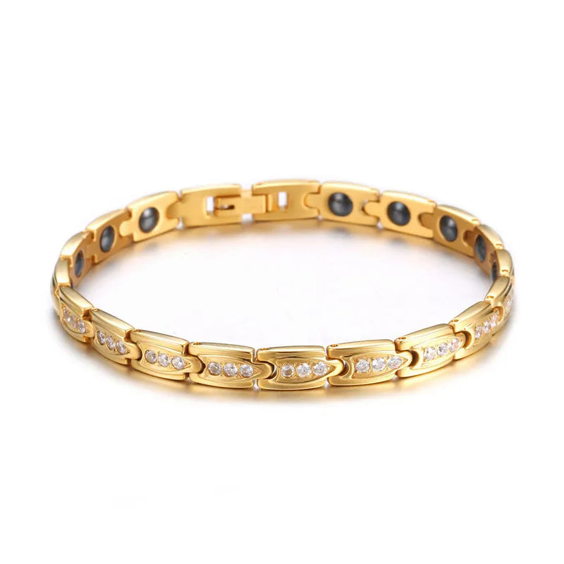 Stainless Steel Zircon Arthritis Bracelet