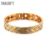 Tricolor Health Care Magnetic Bracelet Stainless Steel Chain Bracelet