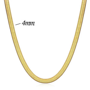 NIBA Gold-color Round Ball Pendant Necklace Link Chain Jewelry
