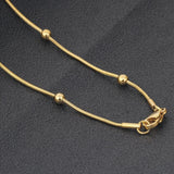 NIBA Gold-color Round Ball Pendant Necklace Link Chain Jewelry