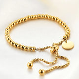 NIBA Custom Initial Letter Charm Beaded Bracelet