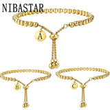 NIBA Custom Initial Letter Charm Beaded Bracelet