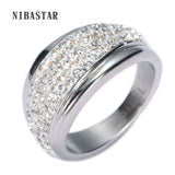 316L Stainless Steel Ring With Crystal Top