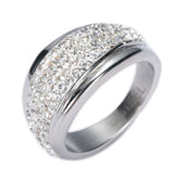 316L Stainless Steel Ring With Crystal Top