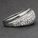 316L Stainless Steel Ring With Crystal Top