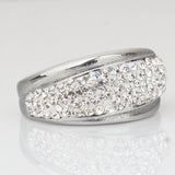 316L Stainless Steel Ring With Crystal Top