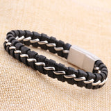 NIBA Top Man Cowhide Bracelet & Bangle Wrap Weaved Bracelet