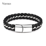 NIBA Top Man Cowhide Bracelet & Bangle Wrap Weaved Bracelet