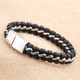 NIBA Top Man Cowhide Bracelet & Bangle Wrap Weaved Bracelet