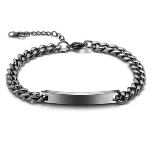 NIBASTAR Personalized Stainless Steel Name ID Bangle