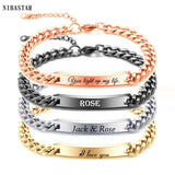 NIBASTAR Personalized Stainless Steel Name ID Bangle