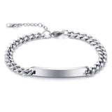 NIBASTAR Personalized Stainless Steel Name ID Bangle