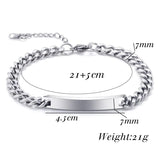 NIBASTAR Personalized Stainless Steel Name ID Bangle