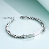 NIBASTAR Engraved Name Bracelet Men Stainless Steel Bangle Personalized Gift