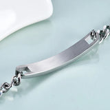 NIBASTAR Engraved Name Bracelet Men Stainless Steel Bangle Personalized Gift
