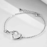 NIBASTAR Heart-Shaped Crystal Bangle Wedding Jewelry Gift