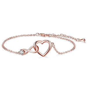 NIBASTAR Heart-Shaped Crystal Bangle Wedding Jewelry Gift