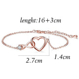 NIBASTAR Heart-Shaped Crystal Bangle Wedding Jewelry Gift