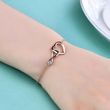 NIBASTAR Heart-Shaped Crystal Bangle Wedding Jewelry Gift