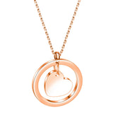 NIBASTAR Tiny Heart Letter Necklace Rose A-Z Stainless Steel
