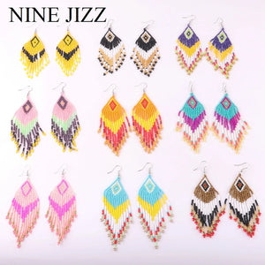 Colorful Beaded Tassel Earring for Women Ethnic Jewelry Gift