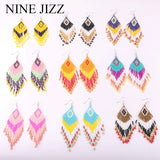 Colorful Beaded Tassel Earring for Women Ethnic Jewelry Gift