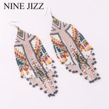 Bohemian Beaded Tassel Earrings Multicolor Statement Dangle Ethnic Jewelry