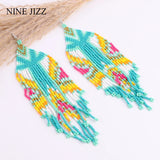 Bohemian Beaded Tassel Earrings Multicolor Statement Dangle Ethnic Jewelry
