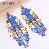 Bohemian Beaded Tassel Earrings Multicolor Statement Dangle Ethnic Jewelry