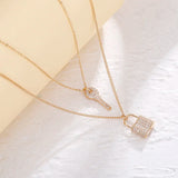 Key & Lock Chain Necklace Set for Women - Party Jewelry Gift