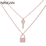 Key & Lock Chain Necklace Set for Women - Party Jewelry Gift