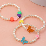 Acrylic Butterfly Love Girl Bracelet Set