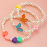 Acrylic Butterfly Love Girl Bracelet Set