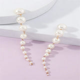 Vintage Simulated Pearl Dangle Earrings Round Wedding Gift
