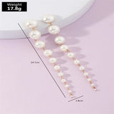 Vintage Simulated Pearl Dangle Earrings Round Wedding Gift