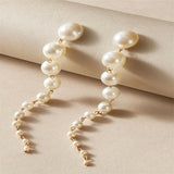 Vintage Simulated Pearl Dangle Earrings Round Wedding Gift
