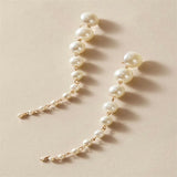 Vintage Simulated Pearl Dangle Earrings Round Wedding Gift