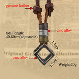 Leather Men Necklaces Pendants Punk Vintage Adjustable Brown Rope Chain